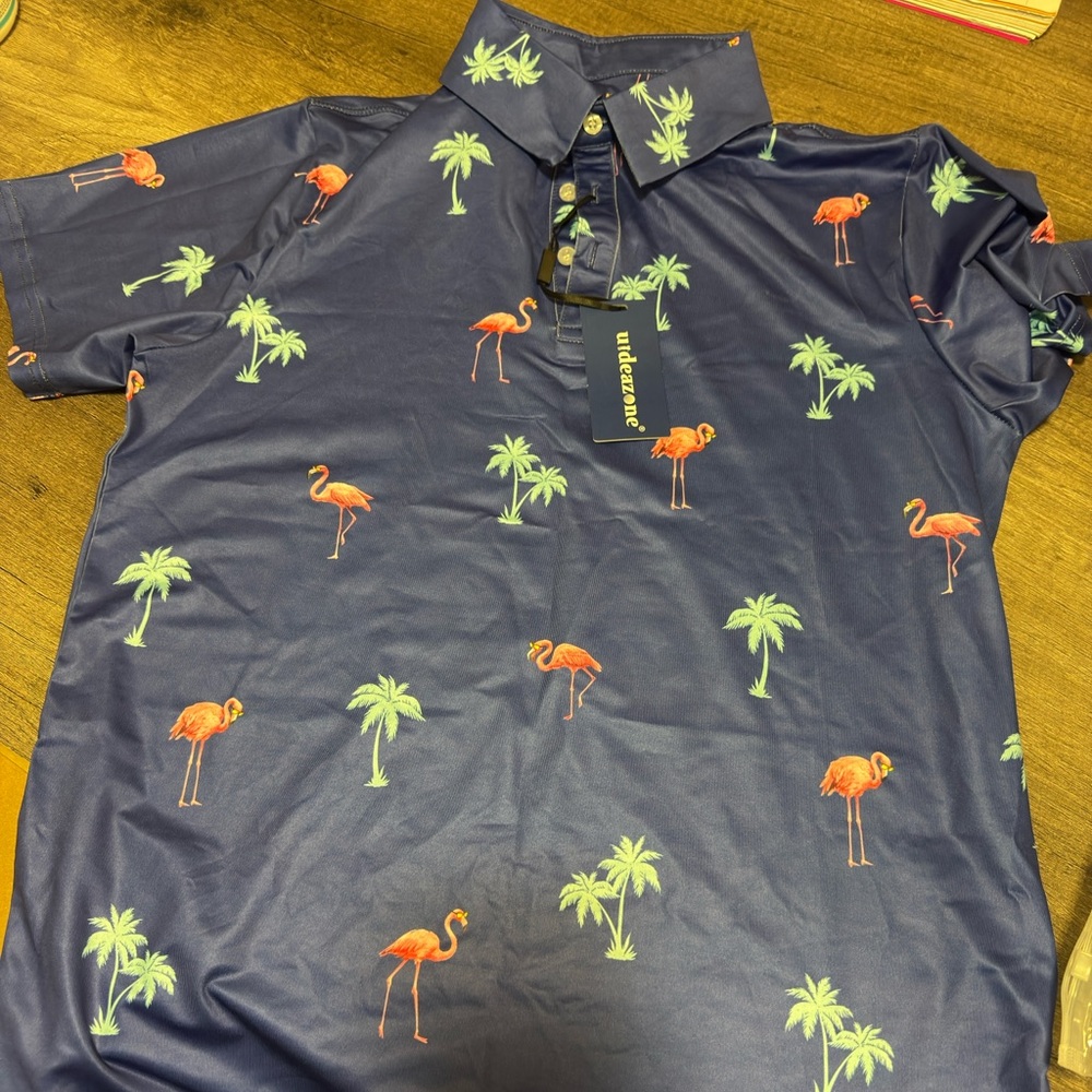 Blue Flamingo Polo Shirt